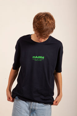 CAMISETA ALGODÓN ORGÁNICO MARINO/VERDE “MADRID”
