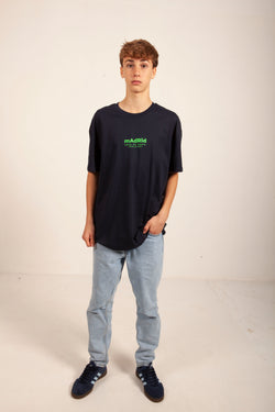 CAMISETA ALGODÓN ORGÁNICO MARINO/VERDE “MADRID”