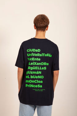 CAMISETA ALGODÓN ORGÁNICO MARINO/VERDE “MADRID”