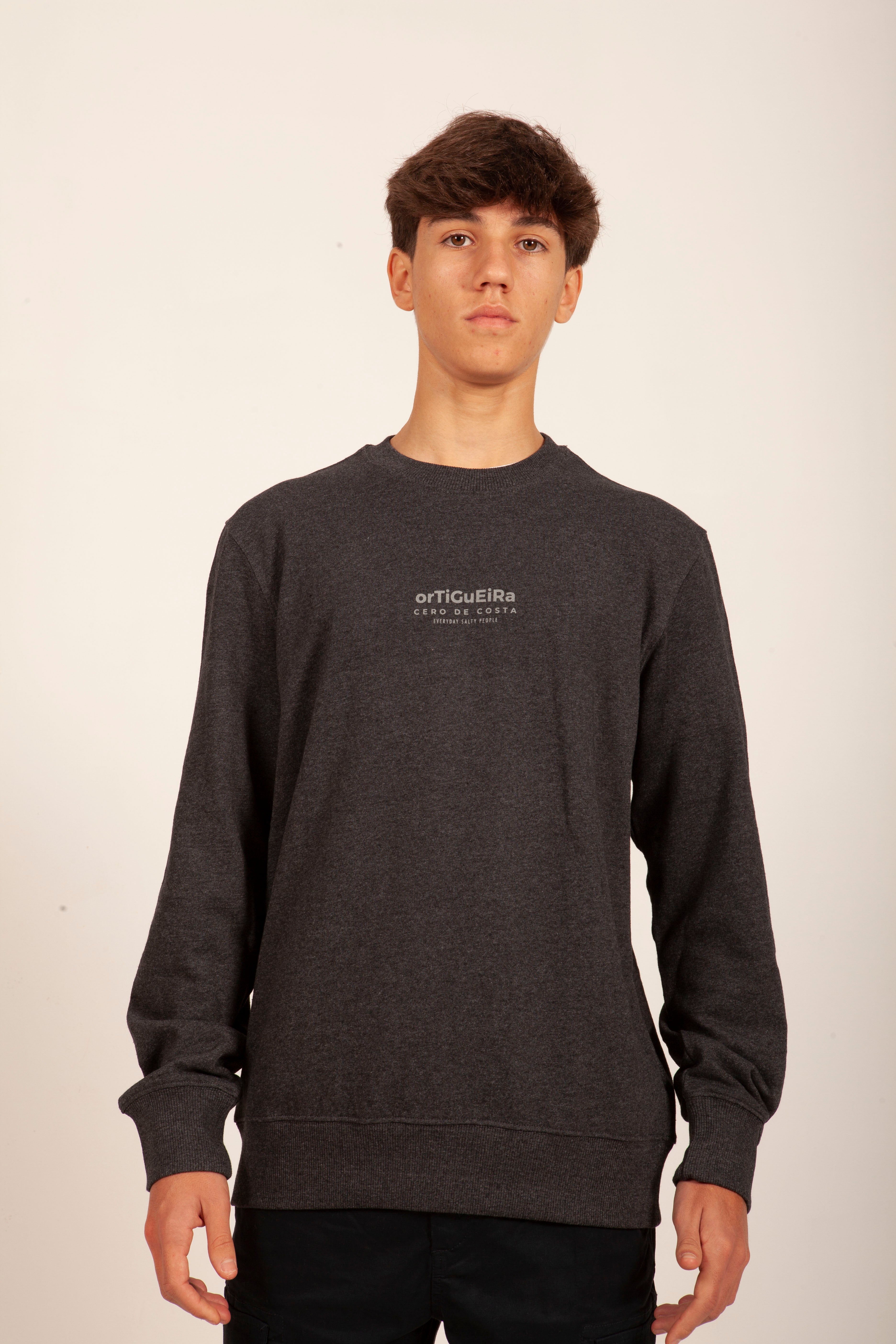 SUDADERA "ORTIGUEIRA" ANTRACITA/GRIS SIN CAPUCHA