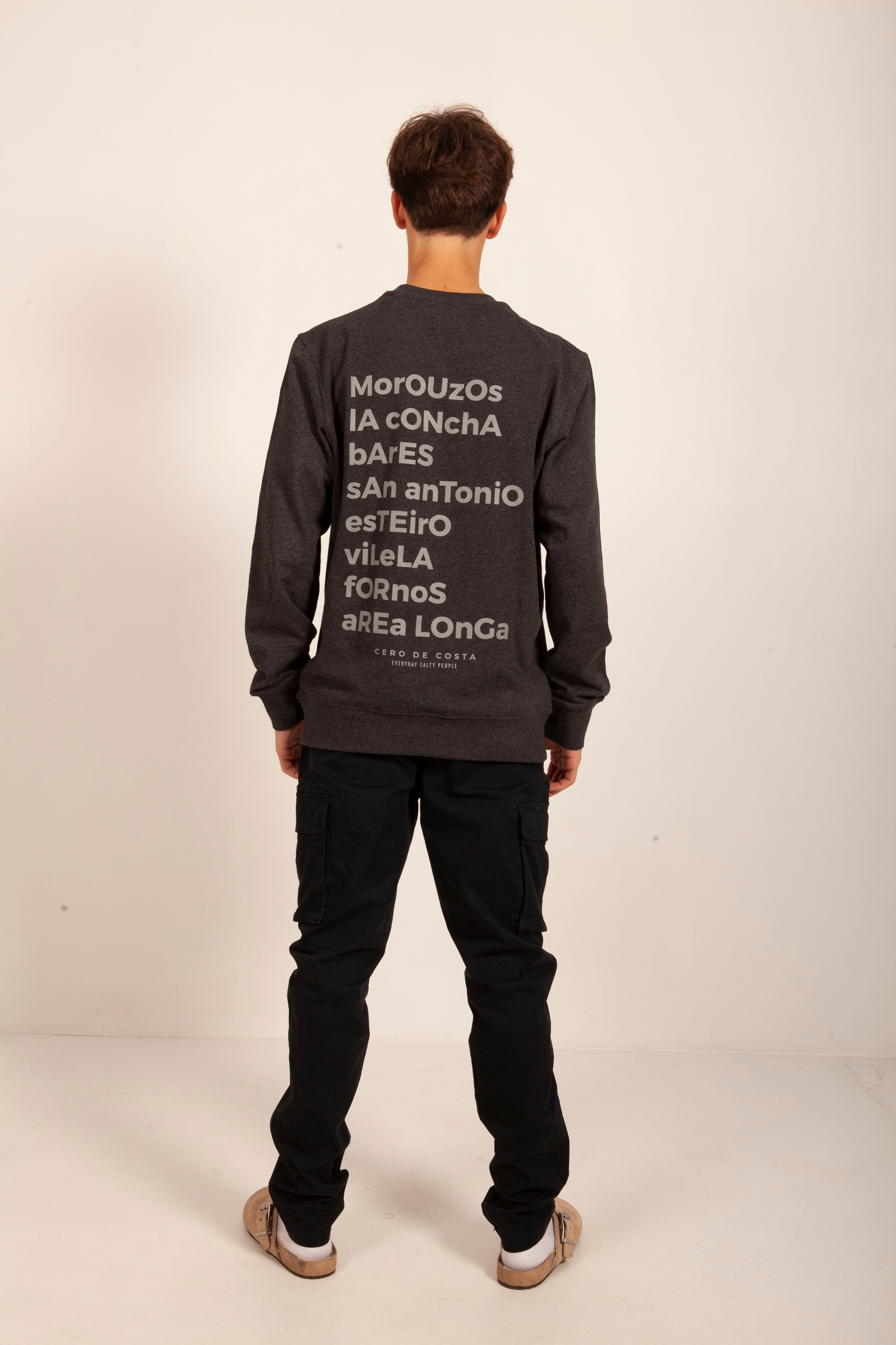 SUDADERA "ORTIGUEIRA" ANTRACITA/GRIS SIN CAPUCHA