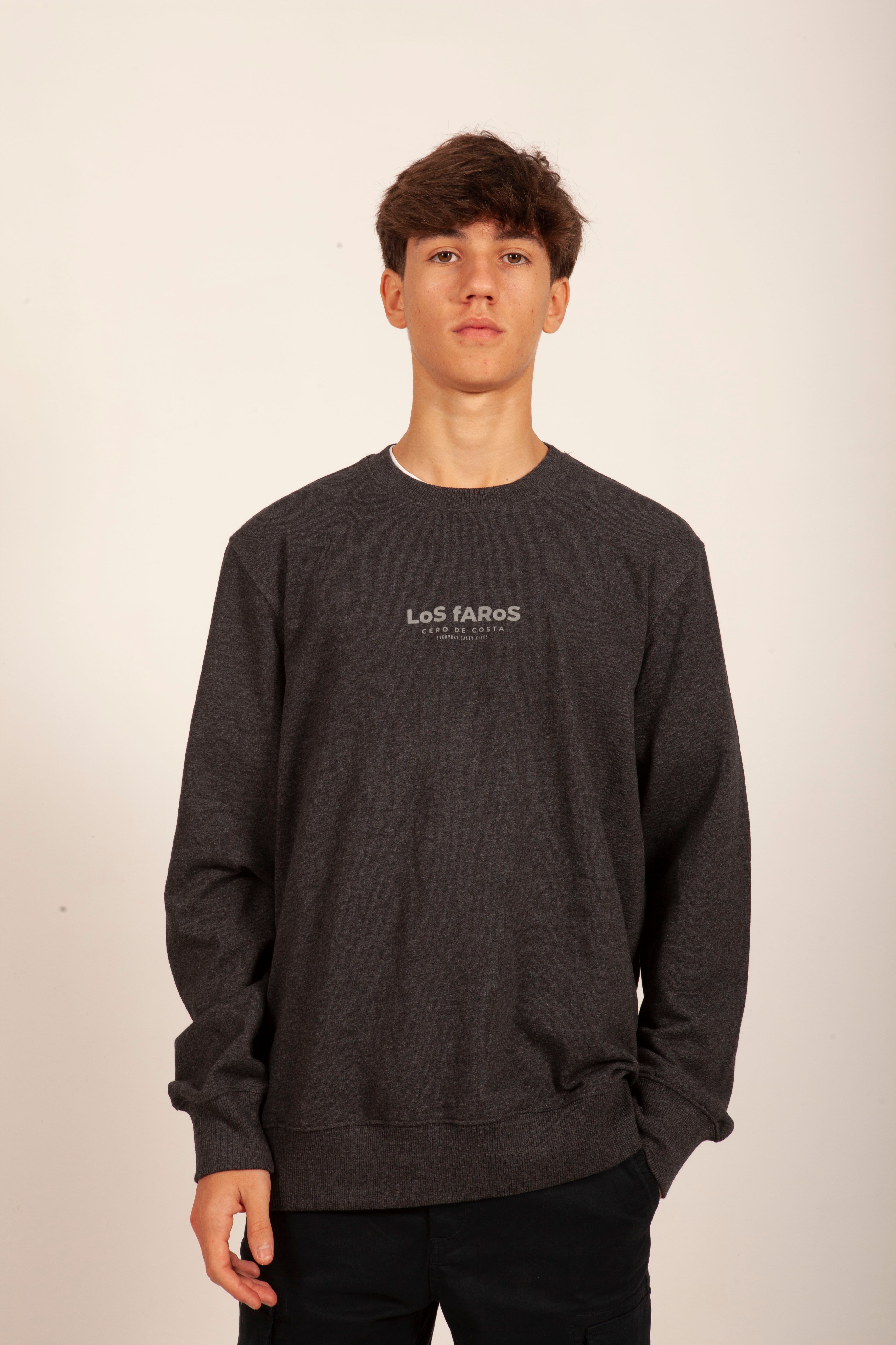 SUDADERA "LOS FAROS" ANTRACITA/GRIS SIN CAPUCHA