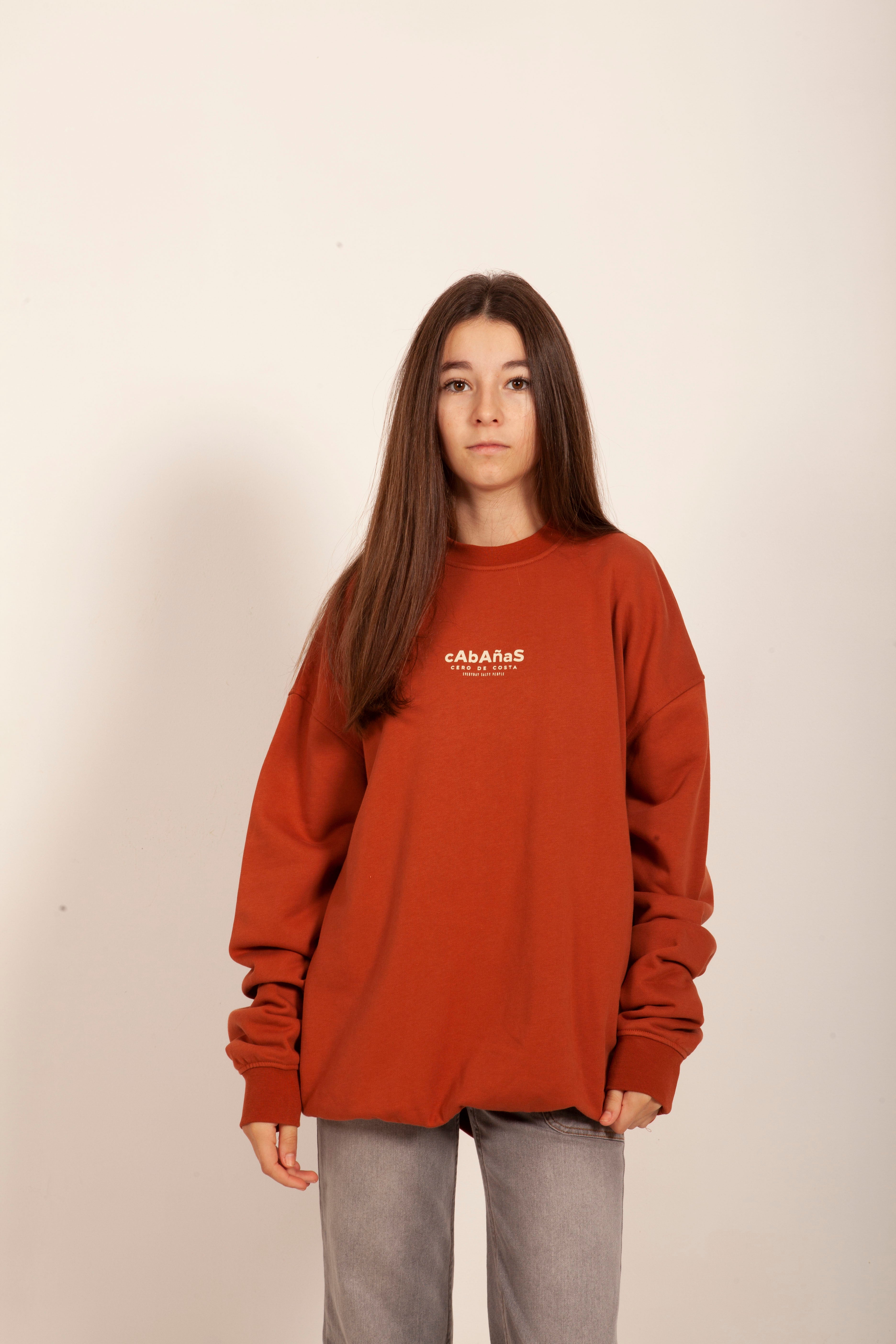 SUDADERA MARRÓN/VAINILLA "CABAÑAS"