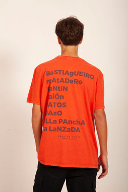CAMISETA ALGODÓN ORGÁNICO ROJO/ANTRACITA “CERO DE COSTA” PLAYAS SURF