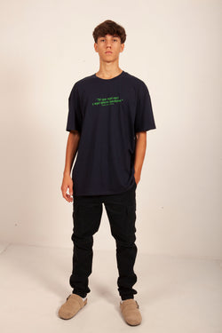 CAMISETA ALGODÓN ORGÁNICO MARINO/VERDE “LOS LIMONES”