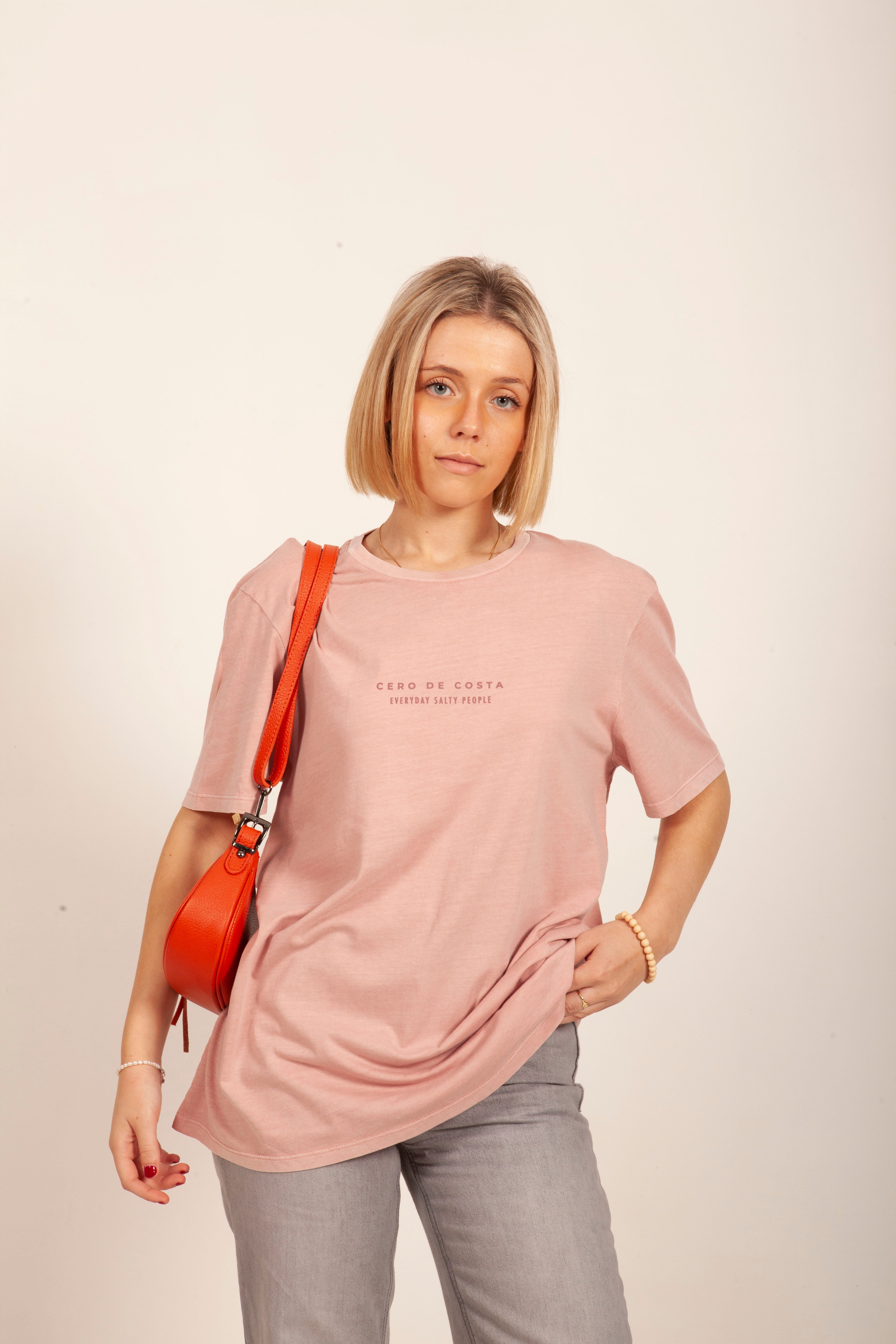CAMISETA ALGODÓN ORGÁNICO ROSA/MALVA “VIGO"
