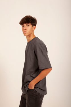 CAMISETA ALGODÓN ORGÁNICO ANTRACITA/QUISQUILLA “VIGO"