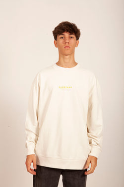 SUDADERA "SANXENXO" BLANCO/VERDE LIMA SIN CAPUCHA