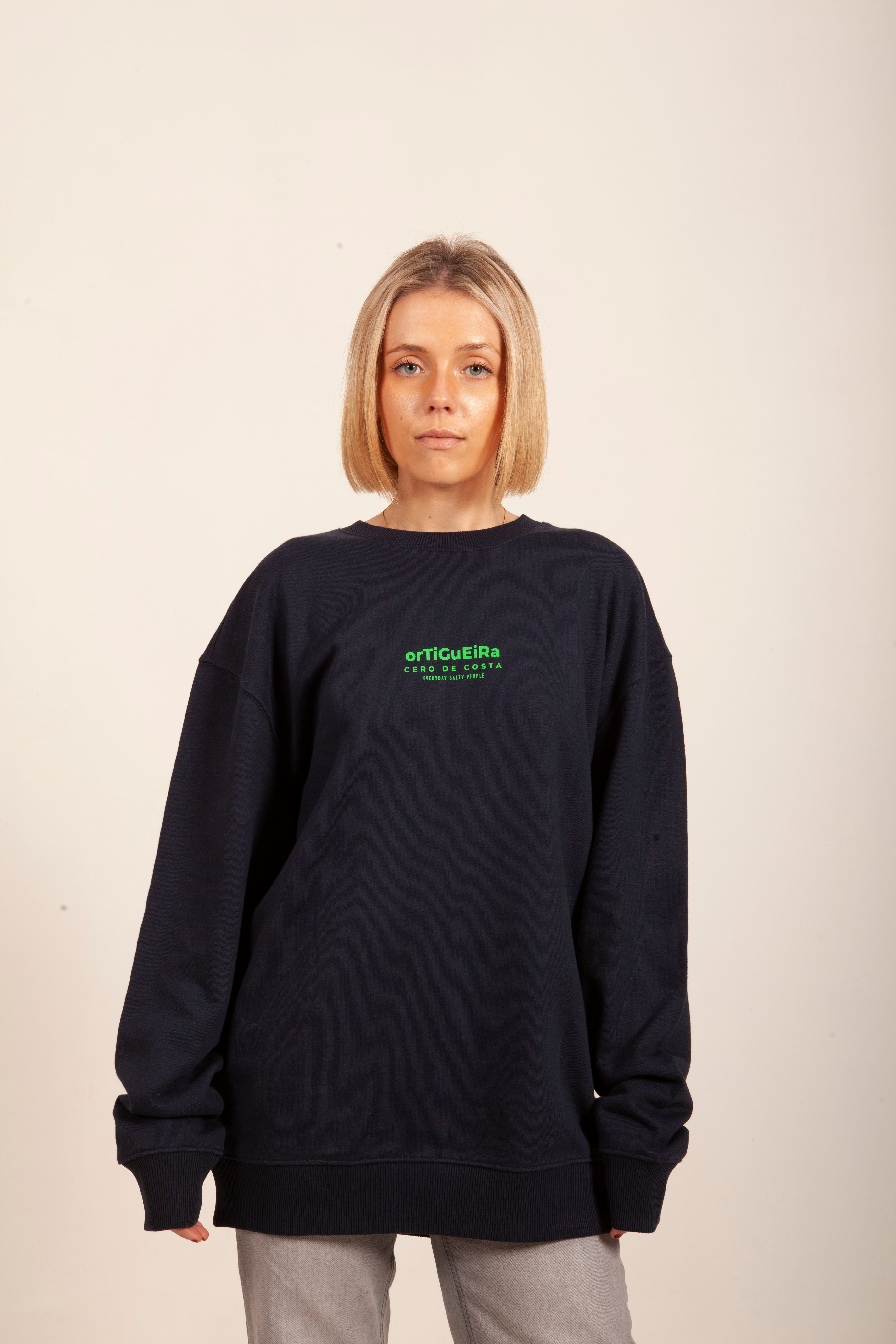 SUDADERA MARINO/VERDE "ORTIGUEIRA"