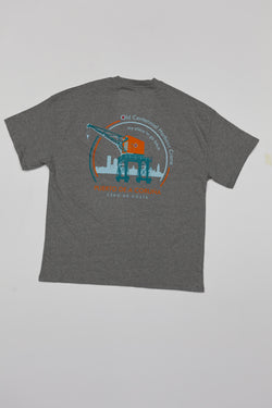 CAMISETA OVERSIZED GRIS "PUERTO DE A CORUÑA"