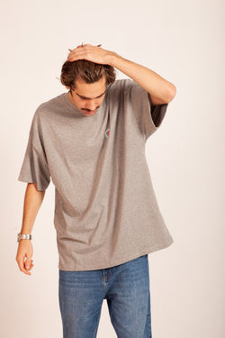 CAMISETA OVERSIZED GRIS "PUERTO DE A CORUÑA"