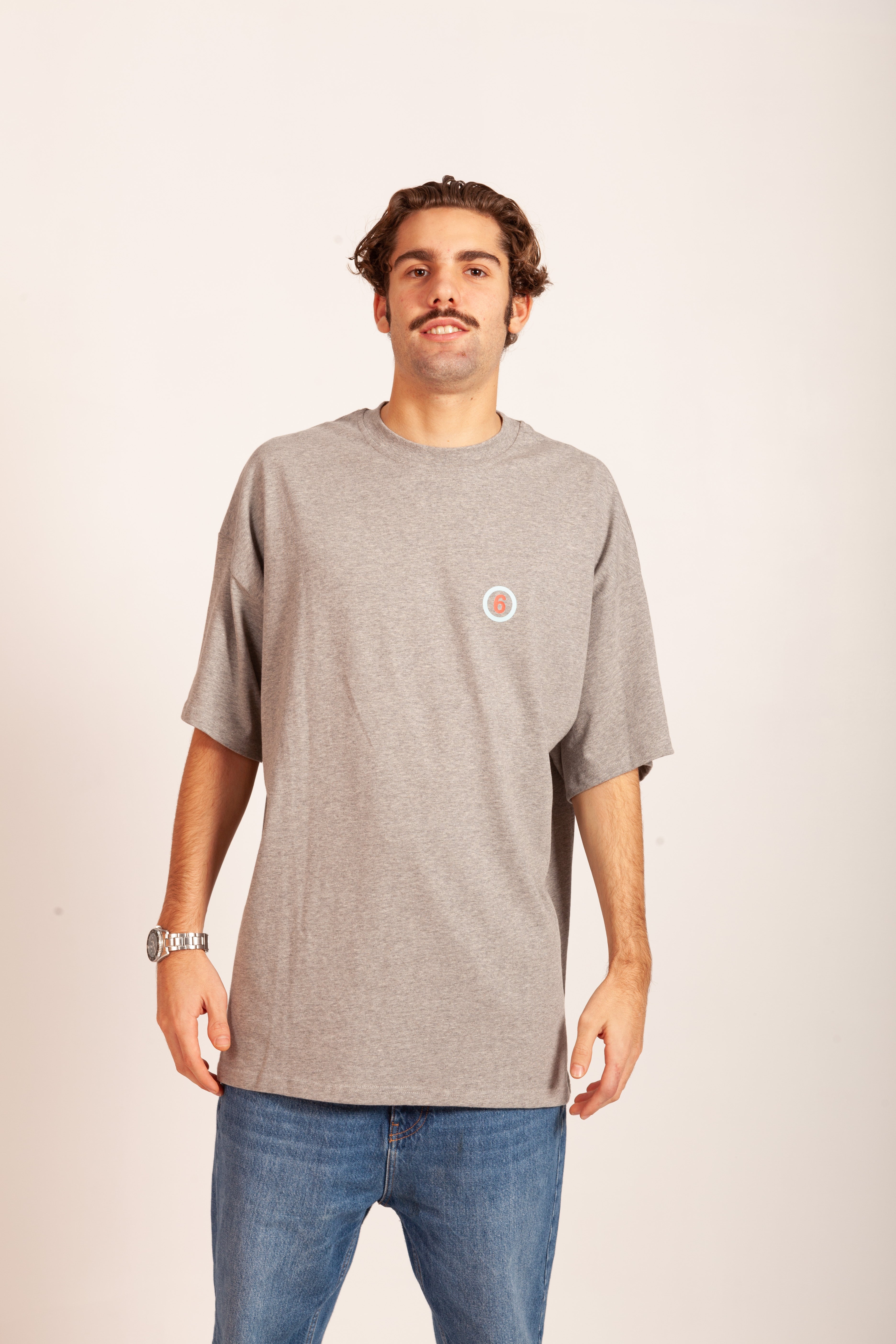 CAMISETA OVERSIZED GRIS "PUERTO DE A CORUÑA"