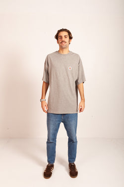 CAMISETA OVERSIZED GRIS "PUERTO DE A CORUÑA"