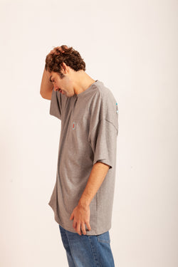 CAMISETA OVERSIZED GRIS "PUERTO DE A CORUÑA"