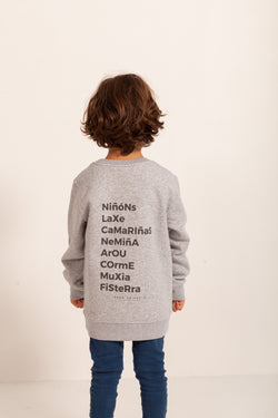 SUDADERA KIDS SIN CAPUCHA GRIS/NEGRO "RUTA DE LOS FAROS"