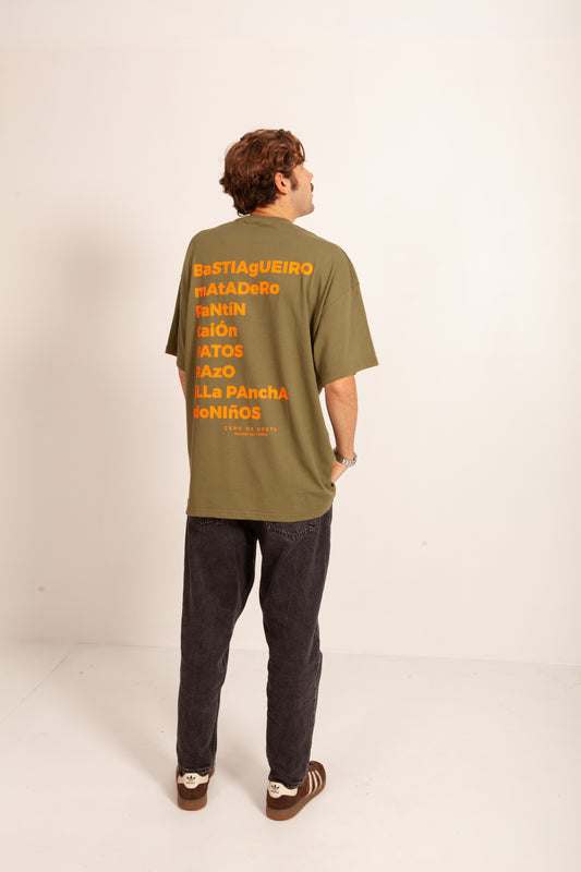 Camiseta oversize verde/naranja La Coruña