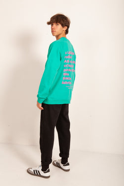 SUDADERA VERDE MENTA/ROSA "LA TOJA”