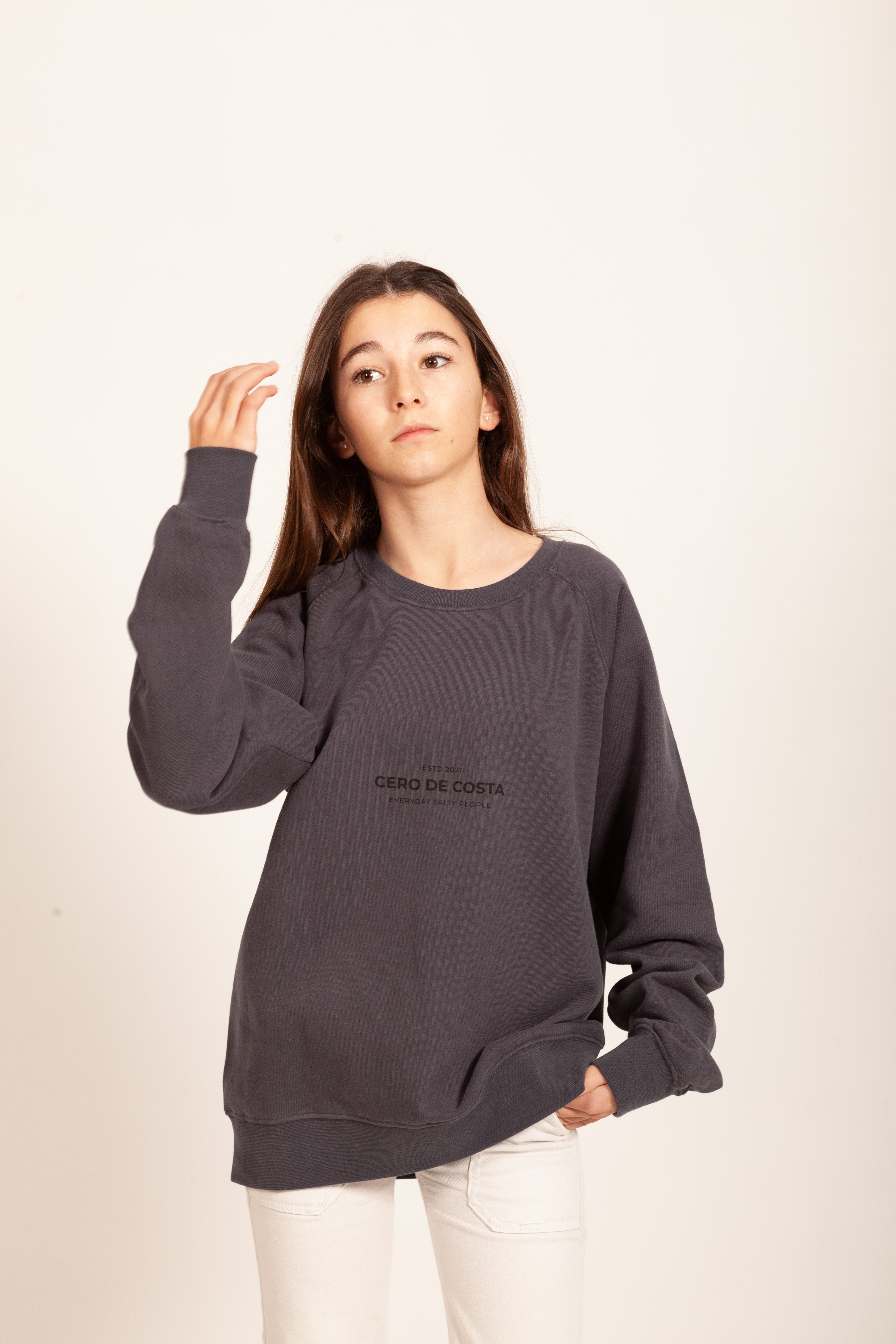 SUDADERA ANTRACITA "LOGO CERO" ESPALDA