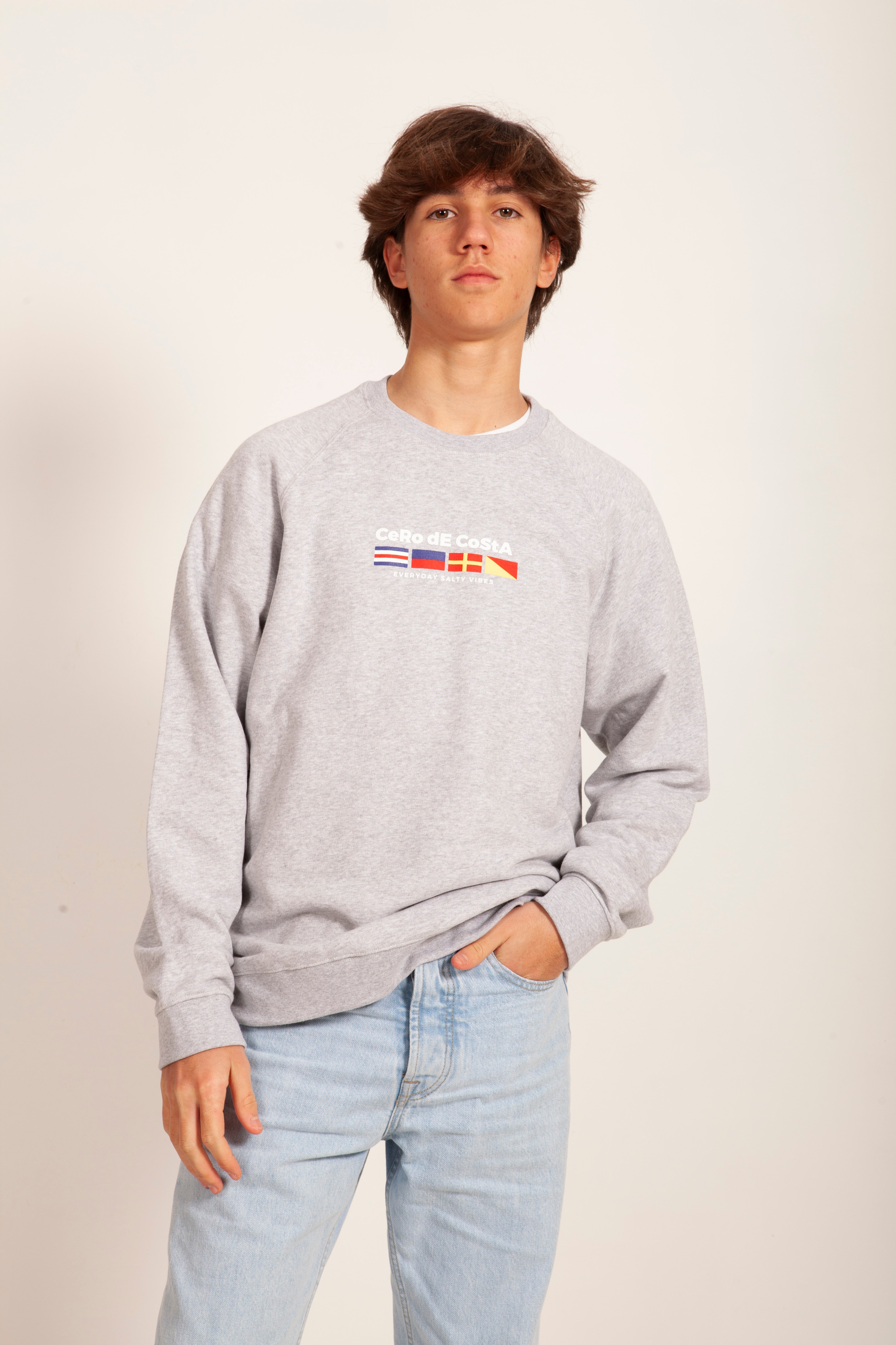 SUDADERA GRIS/FLUOR "REGATAS"