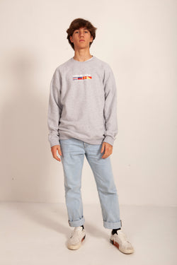 SUDADERA GRIS/FLUOR "REGATAS"