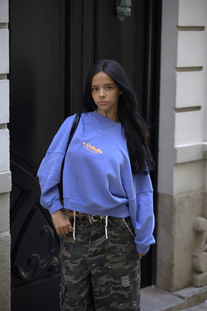 SUDADERA AZUL-TIZA/NARANJA "A CORUÑA"