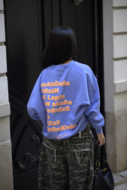 SUDADERA AZUL-TIZA/NARANJA "A CORUÑA"