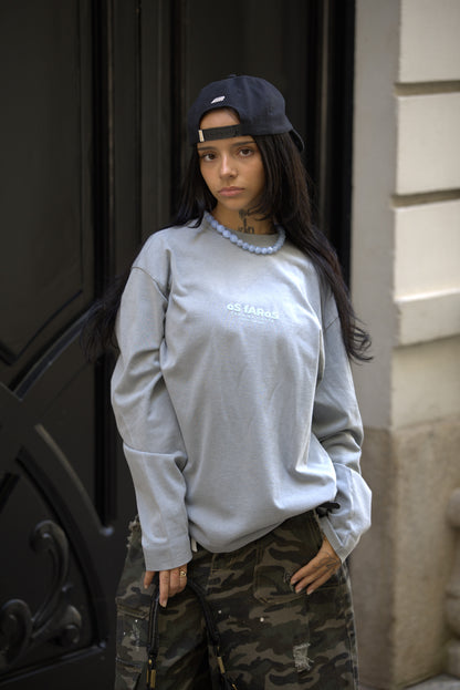 CAMISETA GRIS/AZUL "OS FAROS" MANGA LARGA
