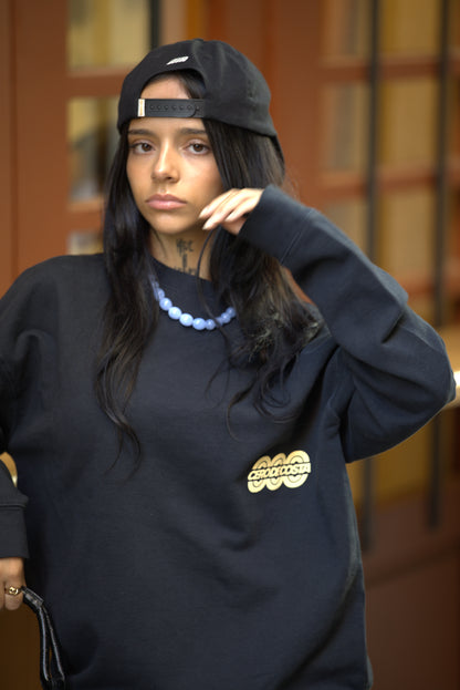 SUDADERA ANTRACITA/BEIGE "TOUR LOGO"