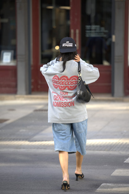 CAMISETA GRIS/ROJO "TOUR LOGO" MANGA LARGA