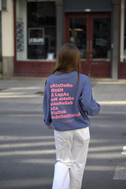 SUDADERA AZULON/FUCSIA "A CORUÑA"