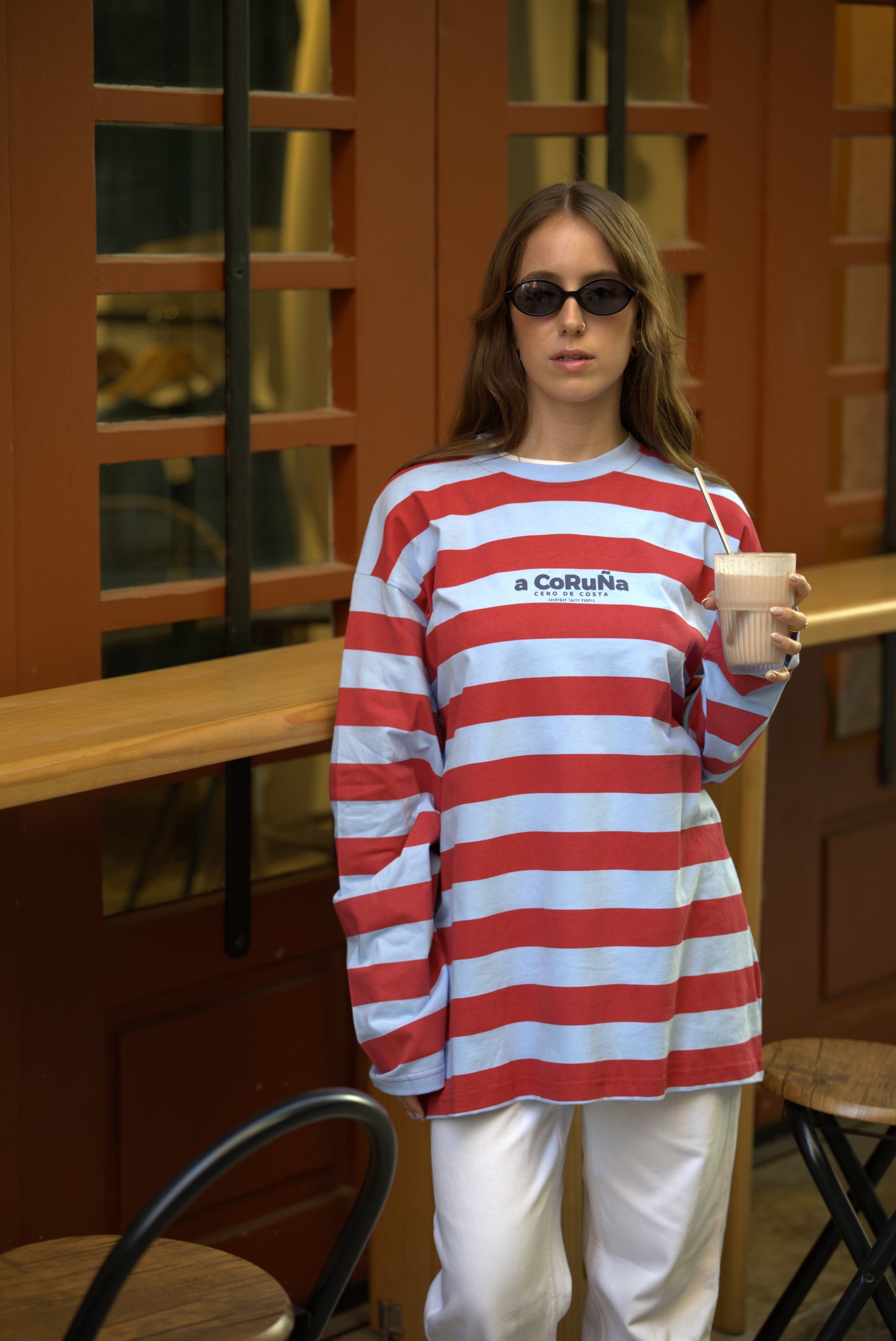 BLUE/LIGHT BLUE "PLAYAS RAZO" STRIPED T-SHIRT 