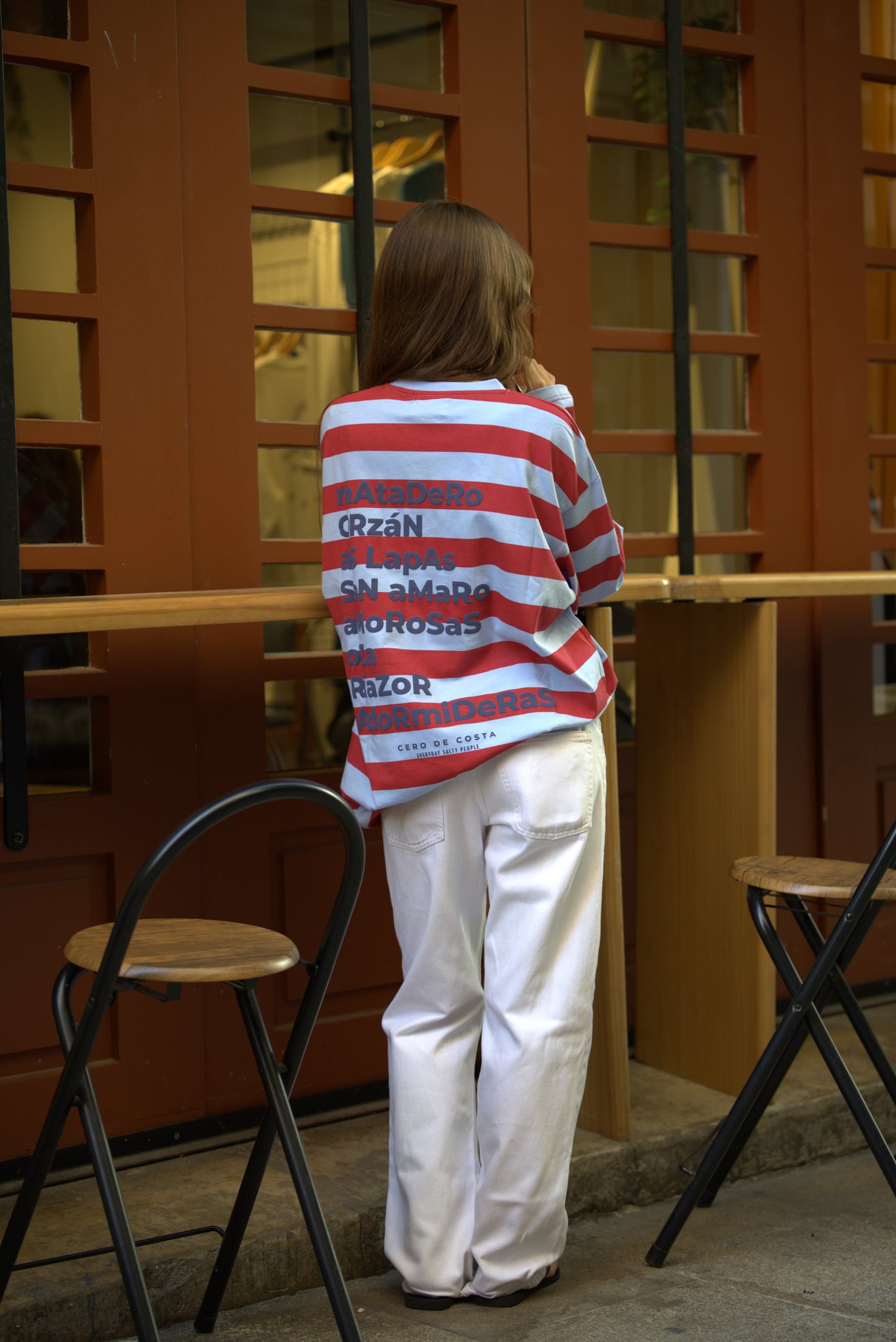 BLUE/LIGHT BLUE "PLAYAS RAZO" STRIPED T-SHIRT 