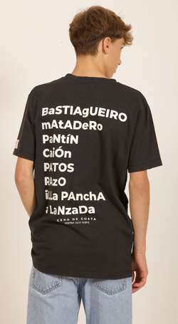 CAMISETA ANTRACITA/BLANCO “CERO DE COSTA” PLAYAS SURF
