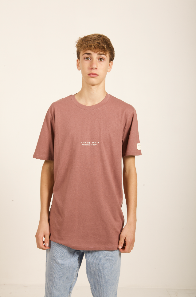 CAMISETA ROSA KAFFA/BLANCO “CERO DE COSTA” PLAYAS SURF