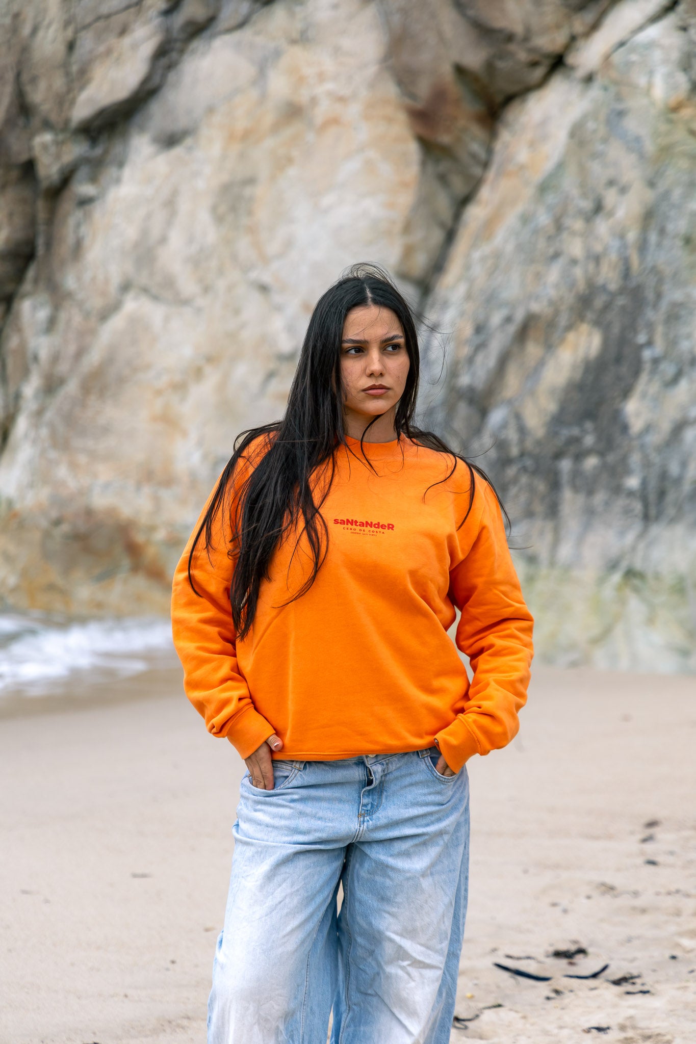 SUDADERA CORAL/ROJO "SANTANDER"