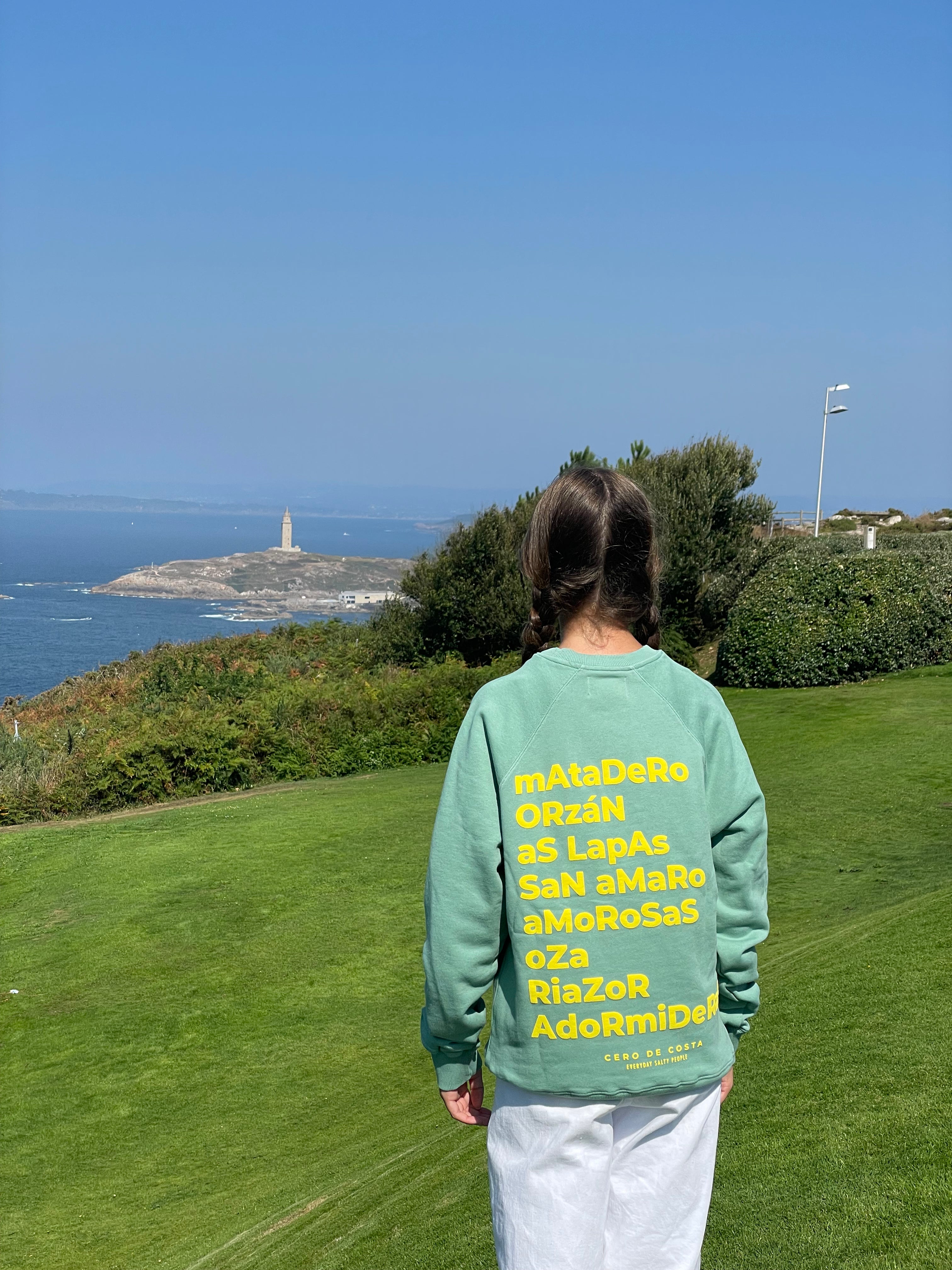 SUDADERA A CORUÑA VERDE AGUA/AMARILLO