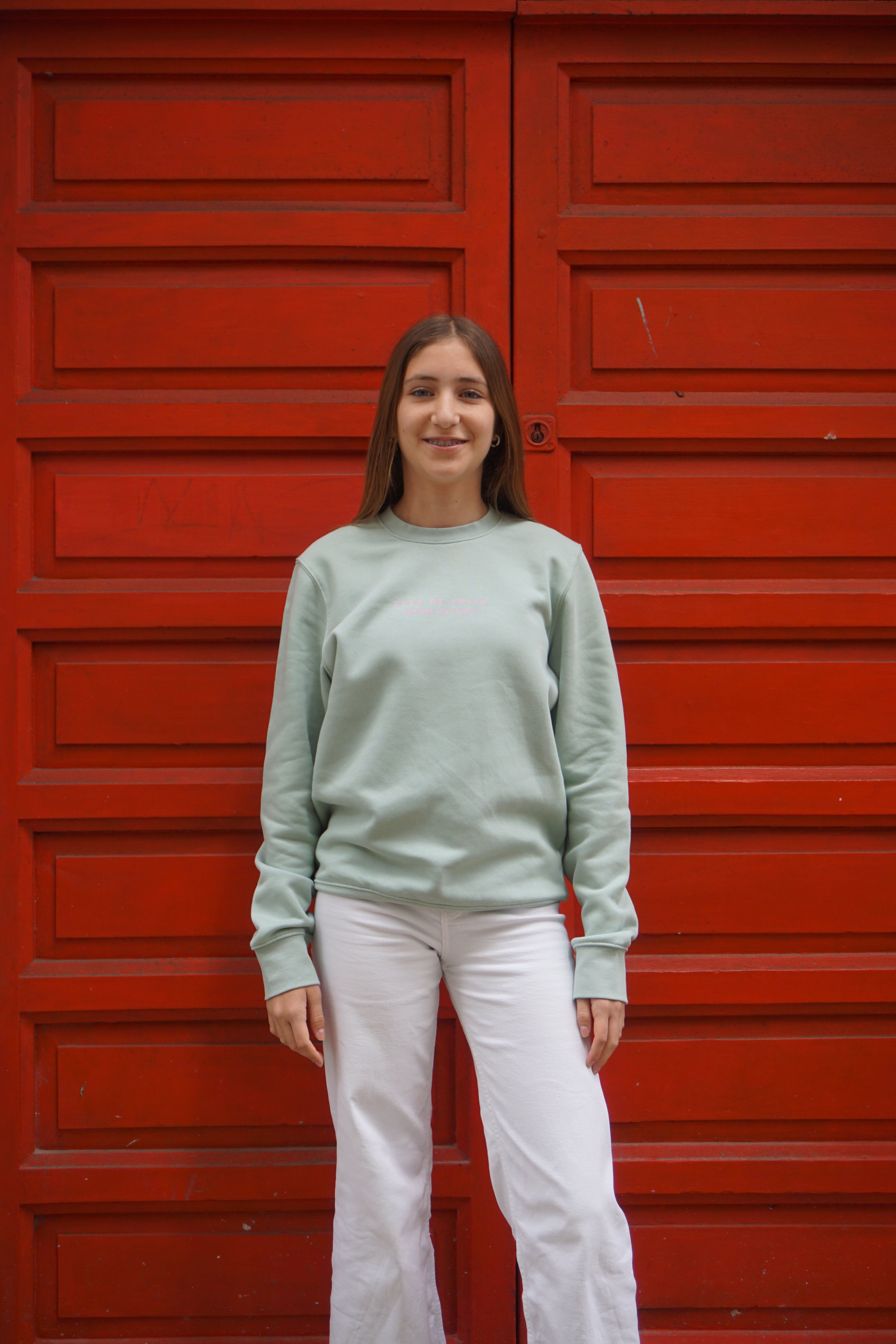 SUDADERA VERDE AGUA/ROSA "VIGO CERO DE COSTA"