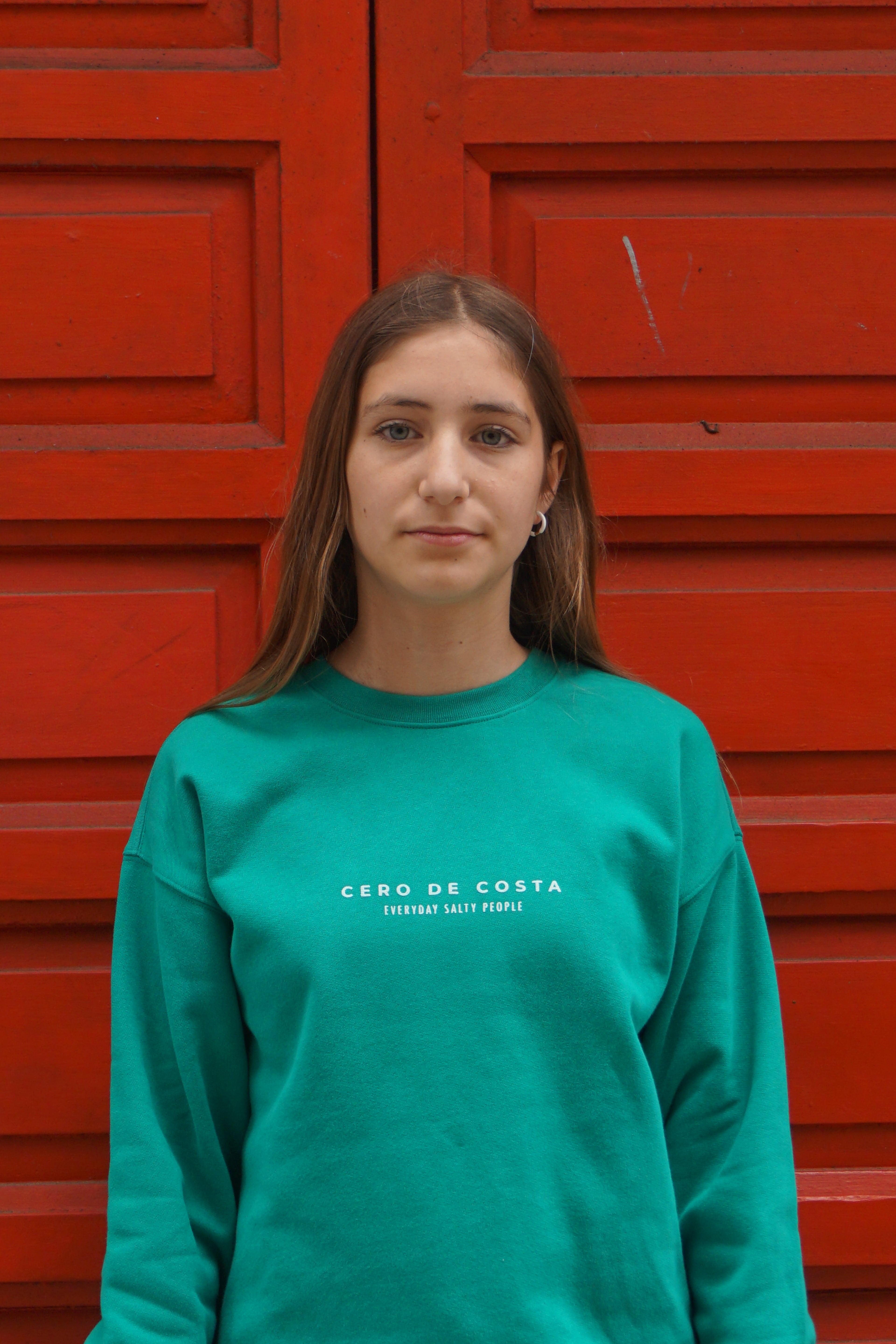 SUDADERA VERDE/AZUL CELESTE "CERO DE COSTA" PLAYAS SURF
