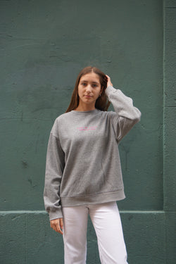 SUDADERA GRIS/FUCSIA "PONTEVEDRA CERO DE COSTA"