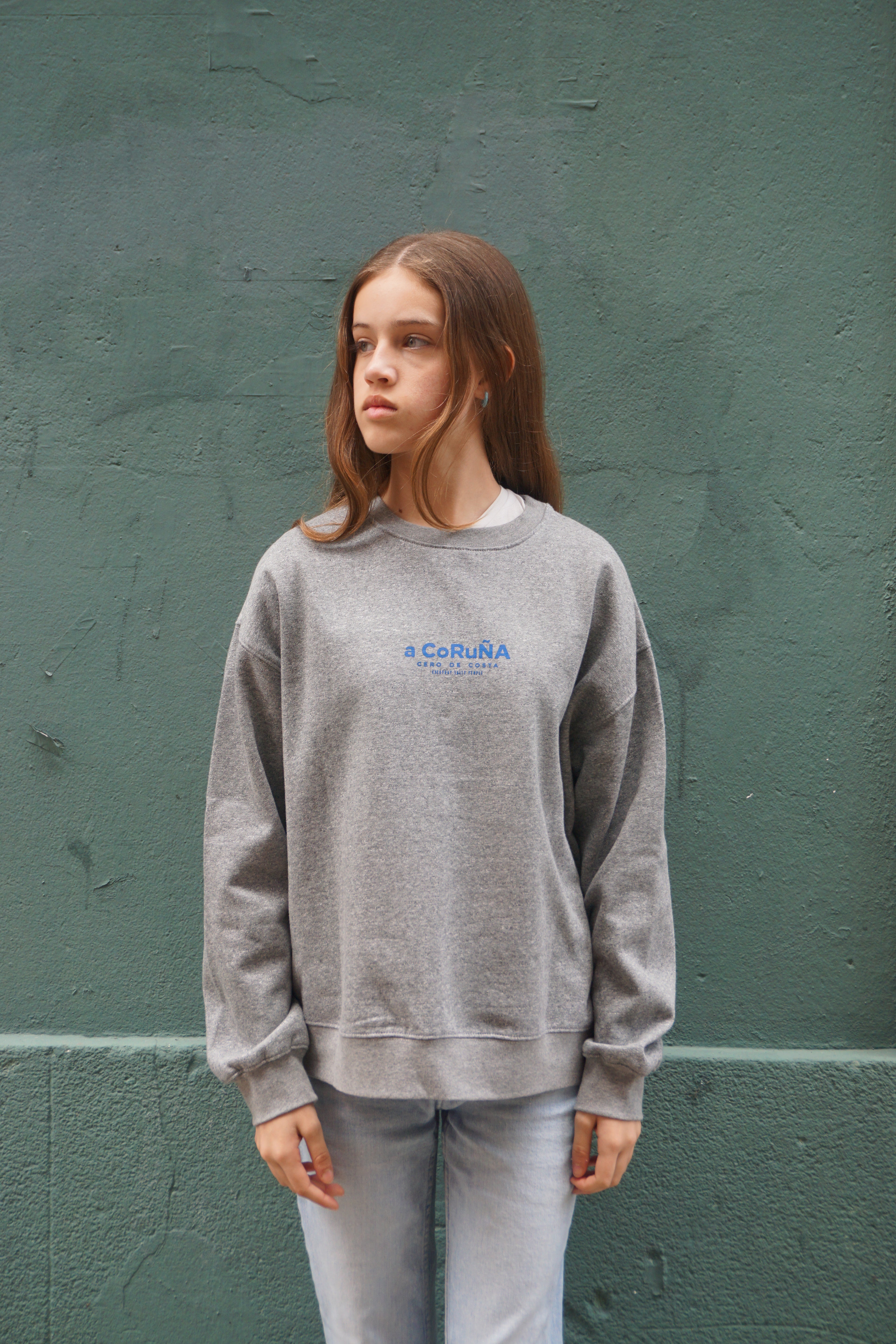 SUDADERA GRIS/AZUL "A CORUÑA" PLAYAS CIUDAD