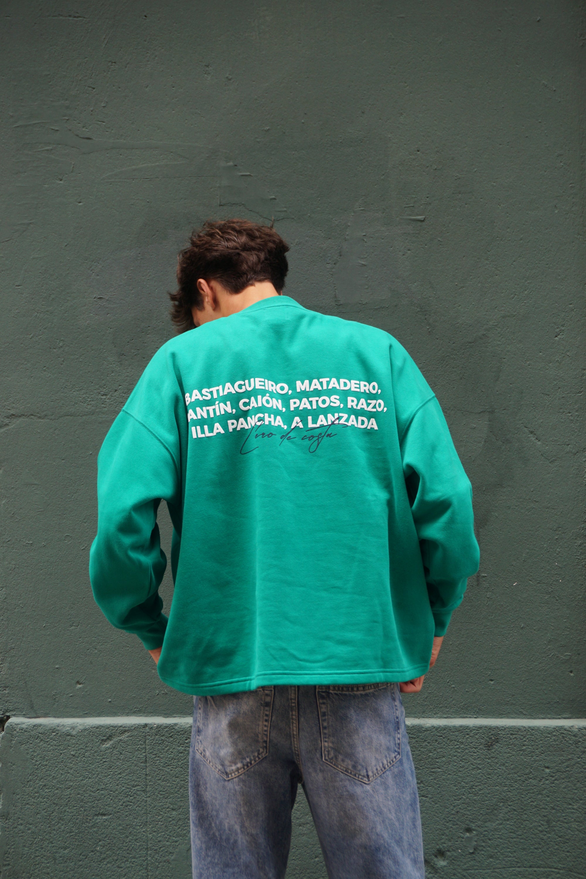 SUDADERA VERDE/CREMA "CERO DE COSTA" PLAYAS SURF SIN CENEFA