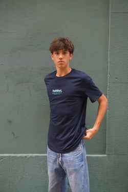 CAMISETA ALGODÓN ORGÁNICO MARINO/VERDE “FERROL”