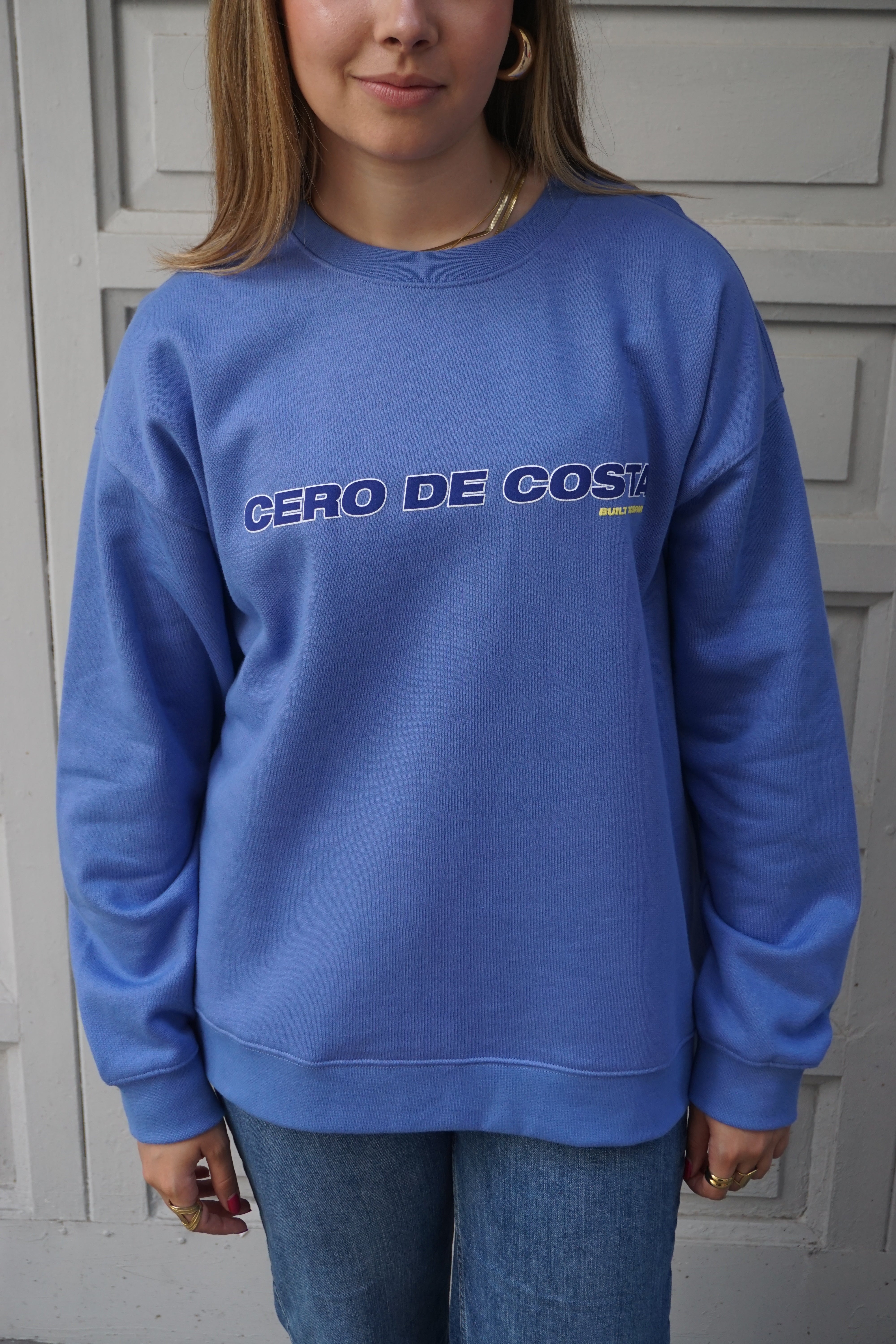 SUDADERA AZUL TIZA/AMARILLO "CERO DE COSTA" PLAYAS SURF