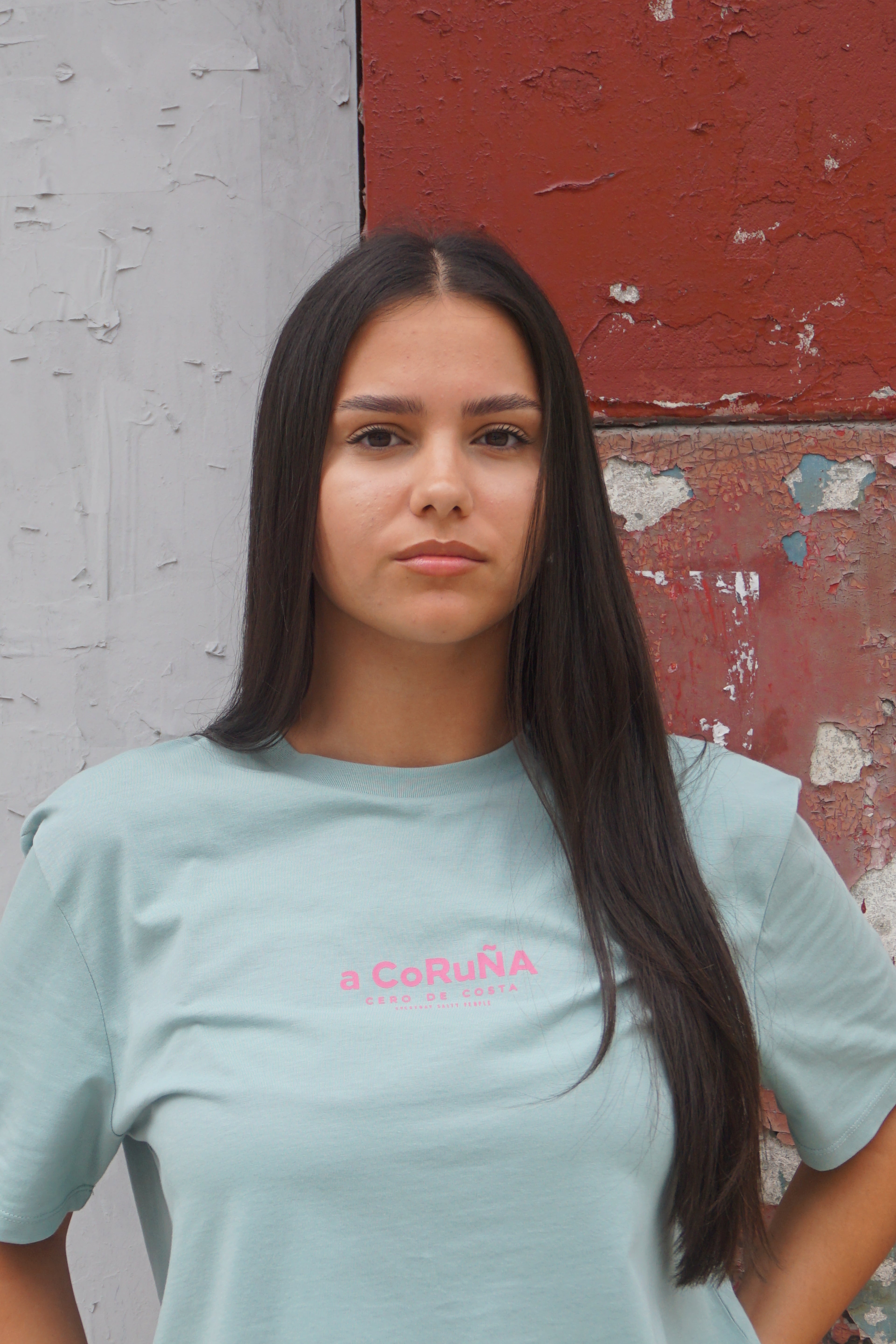 CAMISETA AZUL/ROSA “A CORUÑA” PLAYAS CIUDAD