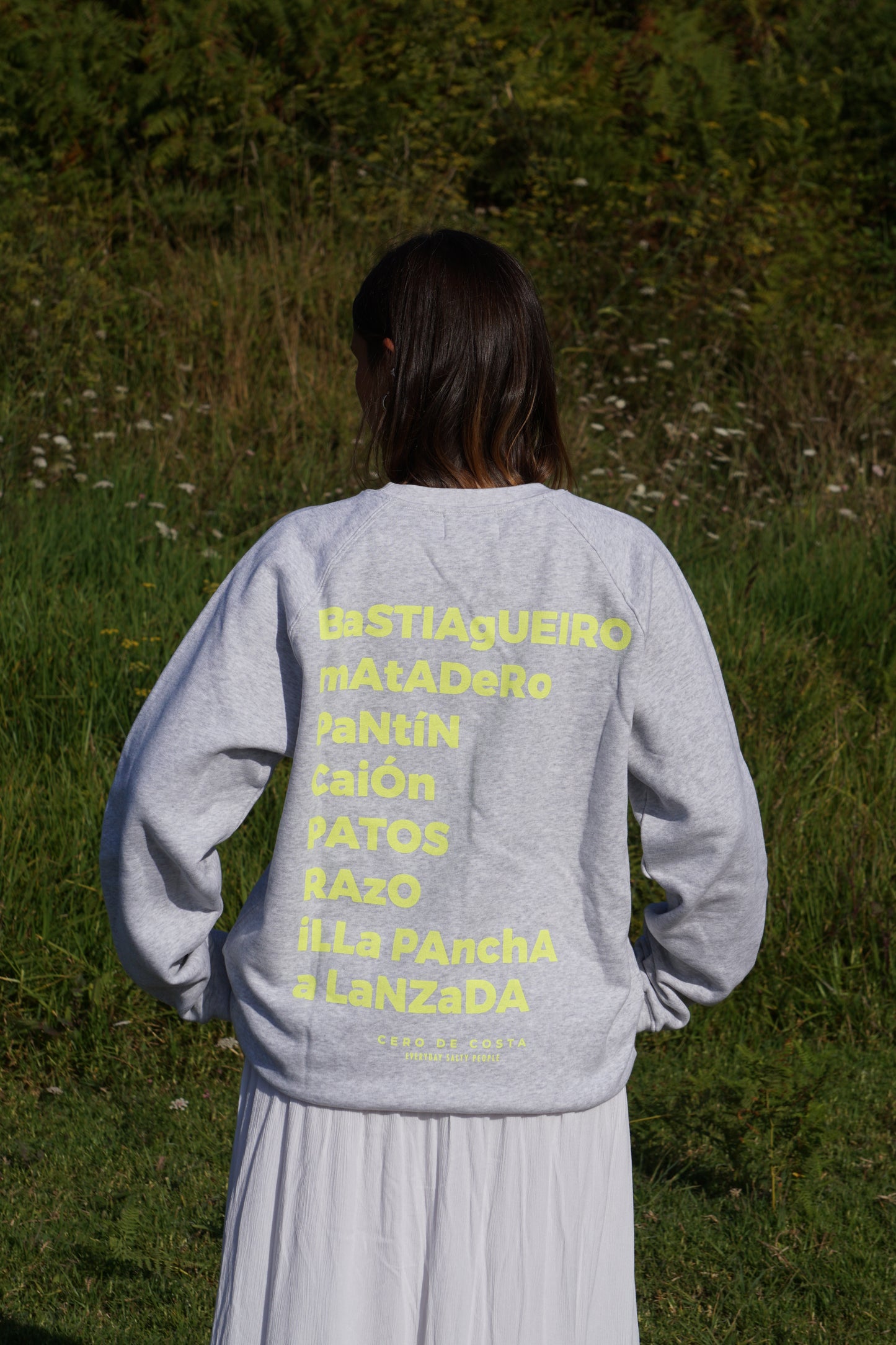 GREY/NEON SWEATSHIRT "SURF BEACHES"