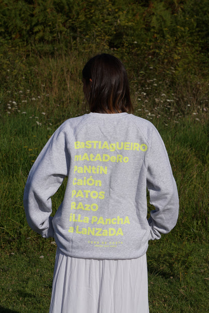 GREY/NEON SWEATSHIRT "SURF BEACHES"