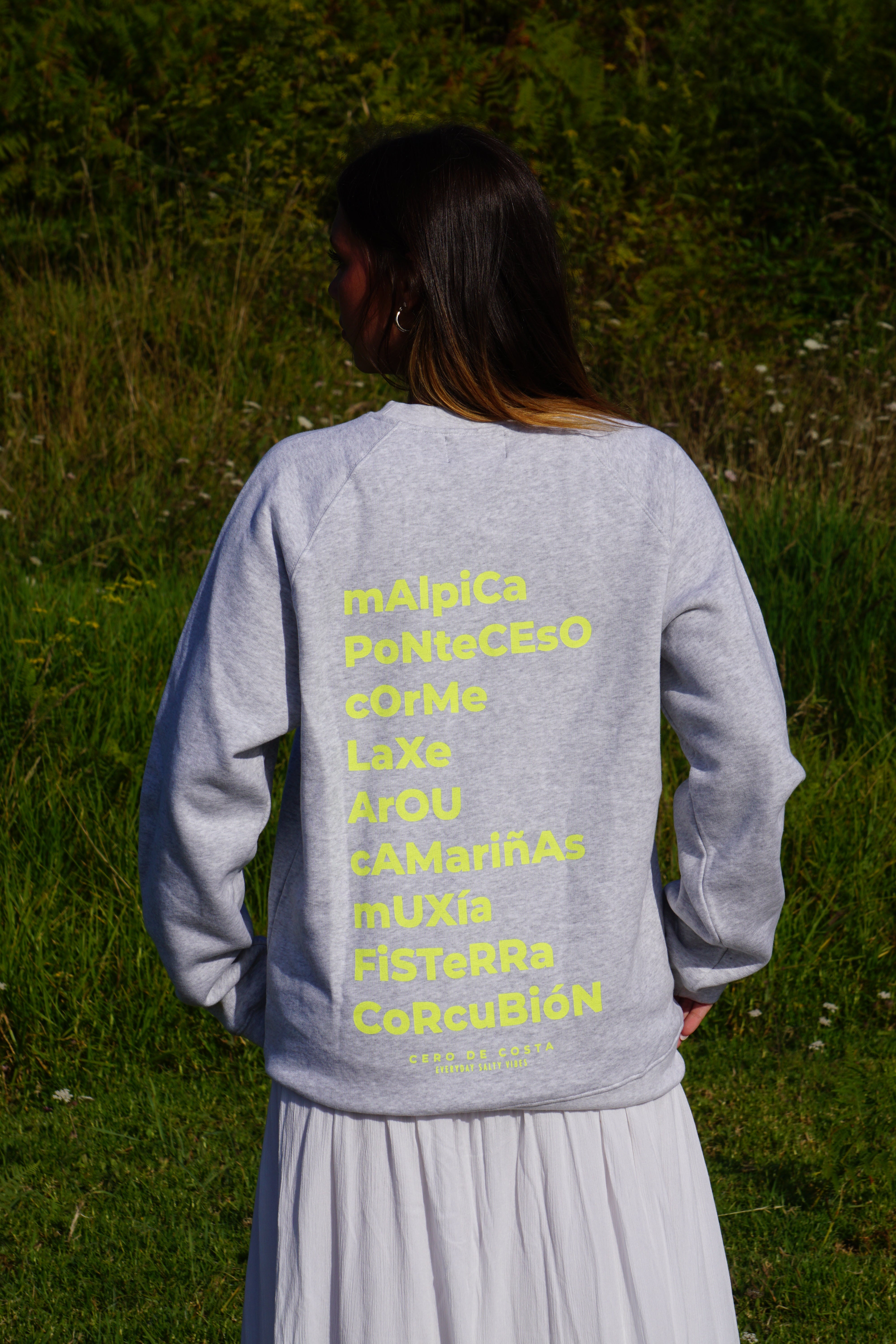 SUDADERA "OS FAROS" GRIS/FLÚOR