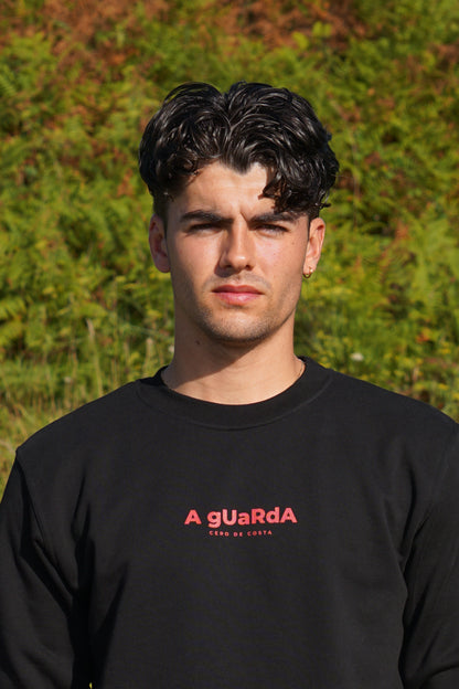 SUDADERA NEGRO/ROJO "A GUARDA"