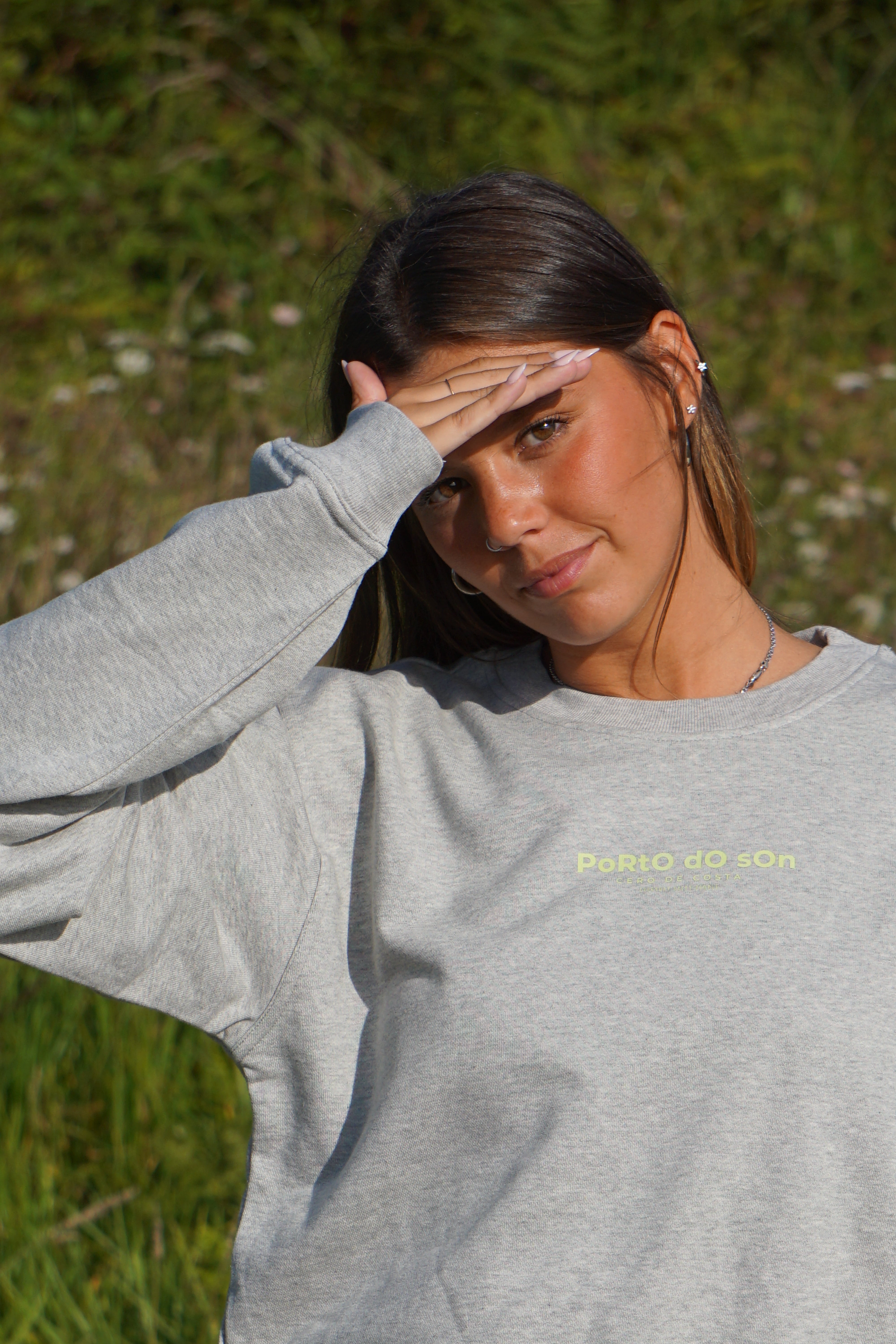 SUDADERA GRIS/FLÚOR "PORTO DO SON"