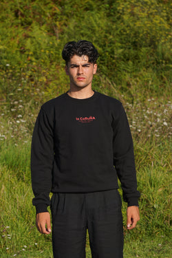 SUDADERA NEGRO/ROJO "LA CORUÑA" PLAYAS CIUDAD